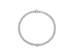 Fope Eka Tiny Flex'It Armband Weißgold mit 1 Weißgold-Ronde und Brillanten 0,12ct flexibel – Armschmuck Armband aus 750 Weißgold. – Ansicht 2