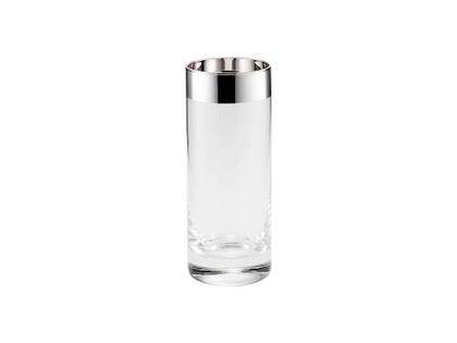 Sonja Quandt Longdrinkglas "Paris" mit Silberrand 16,5cm – Silberwaren Silber Glas aus 925 Silber.