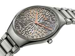 Rado True Thinline X Great Gardens of the World - Chapter 10 "Drachenblutbaum" Automatik Hightech-Keramik grau – Damenuhren Uhr ohne Datum aus Keramik und Titan. Das Gehäuse ist rund und grau. Das Keramikarmband ist grau. Das Zifferblatt ist ohne Zeichen und grau-roségold. – Ansicht 2