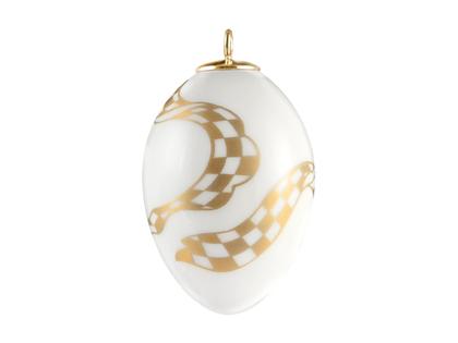 Meissen Osterei mit Motiv Karoband gold – Porzellanwaren Porzellandekoration in weiß und aus Porzellan.