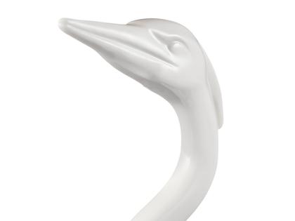 Meissen Figur Reiher weiß – Porzellanwaren Porzellandekoration in weiß und aus Porzellan. – Ansicht 2