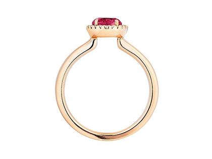 Capolavoro Espressivo Ring Roségold Rhodolith klein – Ringe Ring mit Besatz in roségold und aus 750 Rotgold. – Ansicht 2