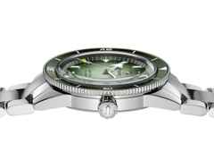 Rado Captain Cook x Cameron Norrie Automatik Edelstahl grün Edelstahlband Limitierte Edition – Herrenuhren Uhr mit Datum aus Edelstahl. Das Gehäuse ist rund und silber. Das Edelstahlarmband ist silber. Das Zifferblatt ist ein Index in grün. – Ansicht 4