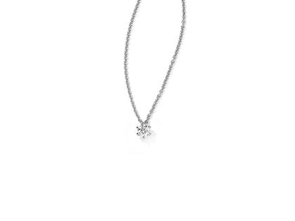 Henrich & Denzel Collier Platin 42cm mit Brillant 0,400ct – Halsschmuck Collier in silber und aus 950 Platin.