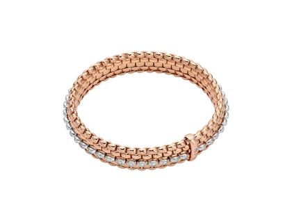 Fope Panorama Flex'It Armband Roségold 1 Ronden mit Brillanten 0,89ct – Armschmuck Armband aus 750 Rotgold, 750 Weißgold und und .