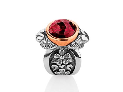 Drachenfels Design Carpe Diem Silber Ring Granat – Ringe Ring mit Besatz aus 925 Silber.