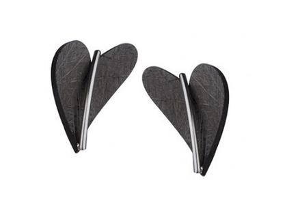 Ernstes Design Set 13 Edelstahl Schwarz beschichtet Herzohrstecker – Ohrschmuck Ohrstecker aus Edelstahl.