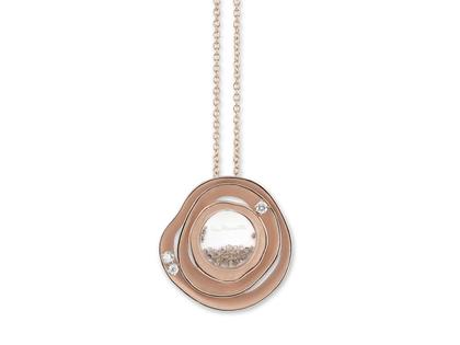 Cammilli Firenze Dune Magique Collier Orange Apricot Gold mit Brillanten 0,510ct – Halsschmuck Kette mit Anhänger aus 750 Gelbgold.