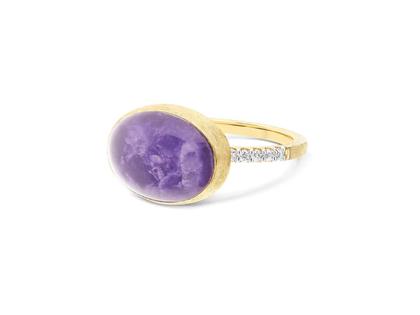 Nanis Nanis Boules Violetta Medium Ring Gelbgold mit Lepidolith und Brillanten – Ringe Ring aus 750 Gelbgold.