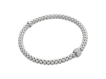 Fope FlexIt Solo Armband  1 Ronde Brillanten Weißgold – Armschmuck Armband aus 750 Weißgold.