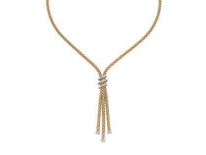 Fope Prima Collier Gelbgold 43cm mit Brillanten 0,490ct – Halsschmuck Collier aus 750 Gelbgold.
