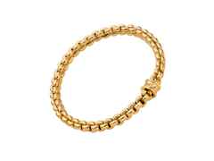 Fope Eka Flex'It  Armband   schmal Gelbgold 1 Ronde mit Brillant 0,01ct M flexibel – Armschmuck Armband aus 750 Gelbgold. – Ansicht 2